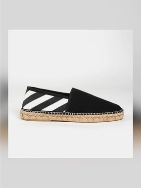OFF-WHITE Black & White Striped Espadrille Women’s Size 37 New Never Worn No Box
